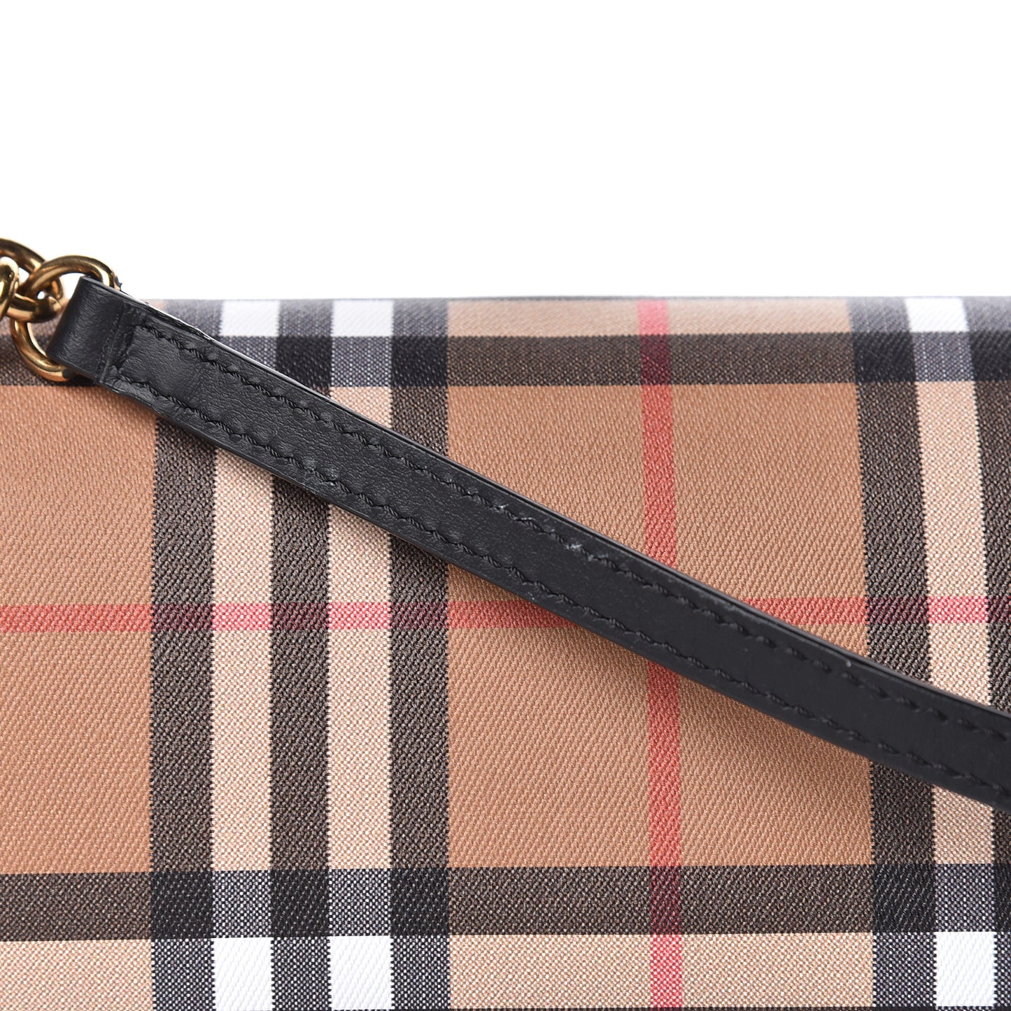 Vintage Check Henley Wallet On Chain Black