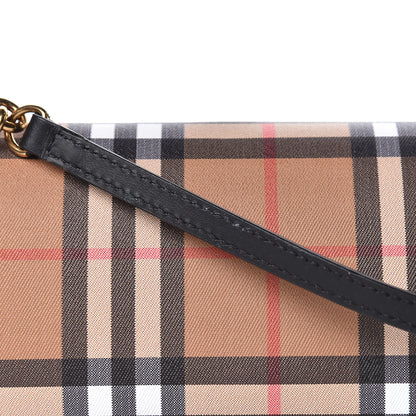 Burberry Vintage Check Henley Wallet On Chain Black 9 of 11
