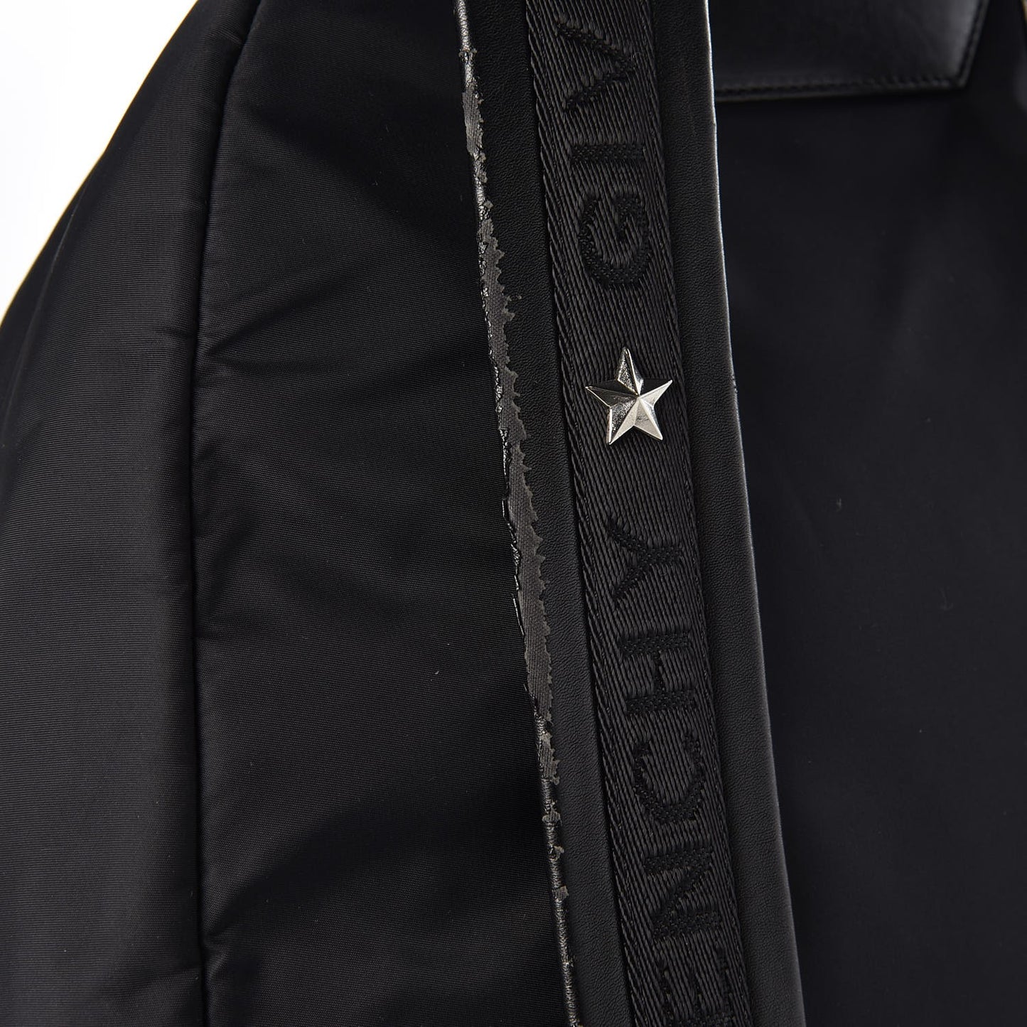 Nylon Calfskin Bull Skull Backpack Black
