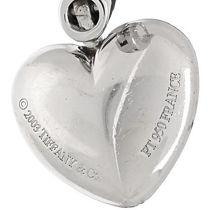 Tiffany Platinum Diamond Heart Charm Earrings 4 of 4