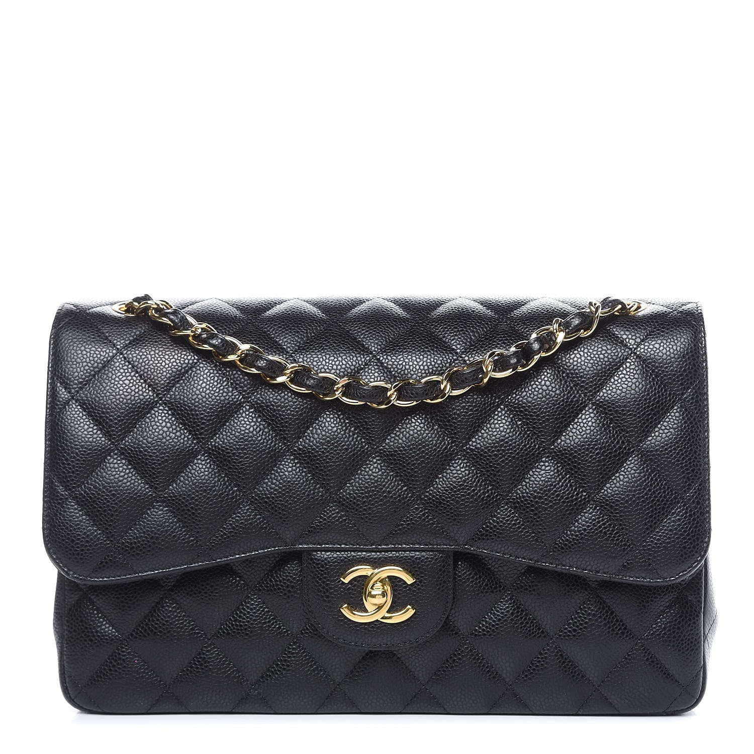 Chanel Caviar Quilted Jumbo Double Flap Black 1 of 12