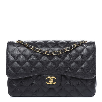 Chanel Caviar Quilted Jumbo Double Flap Black 1 of 12