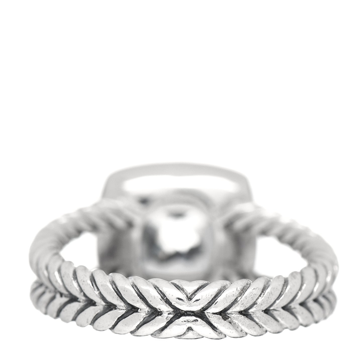 Sterling Silver Diamond Prasiolite 7mm Petite Albion Ring 52 6