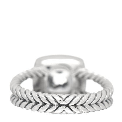 David Yurman Sterling Silver Diamond Prasiolite 7mm Petite Albion Ring 52 6 4 of 6