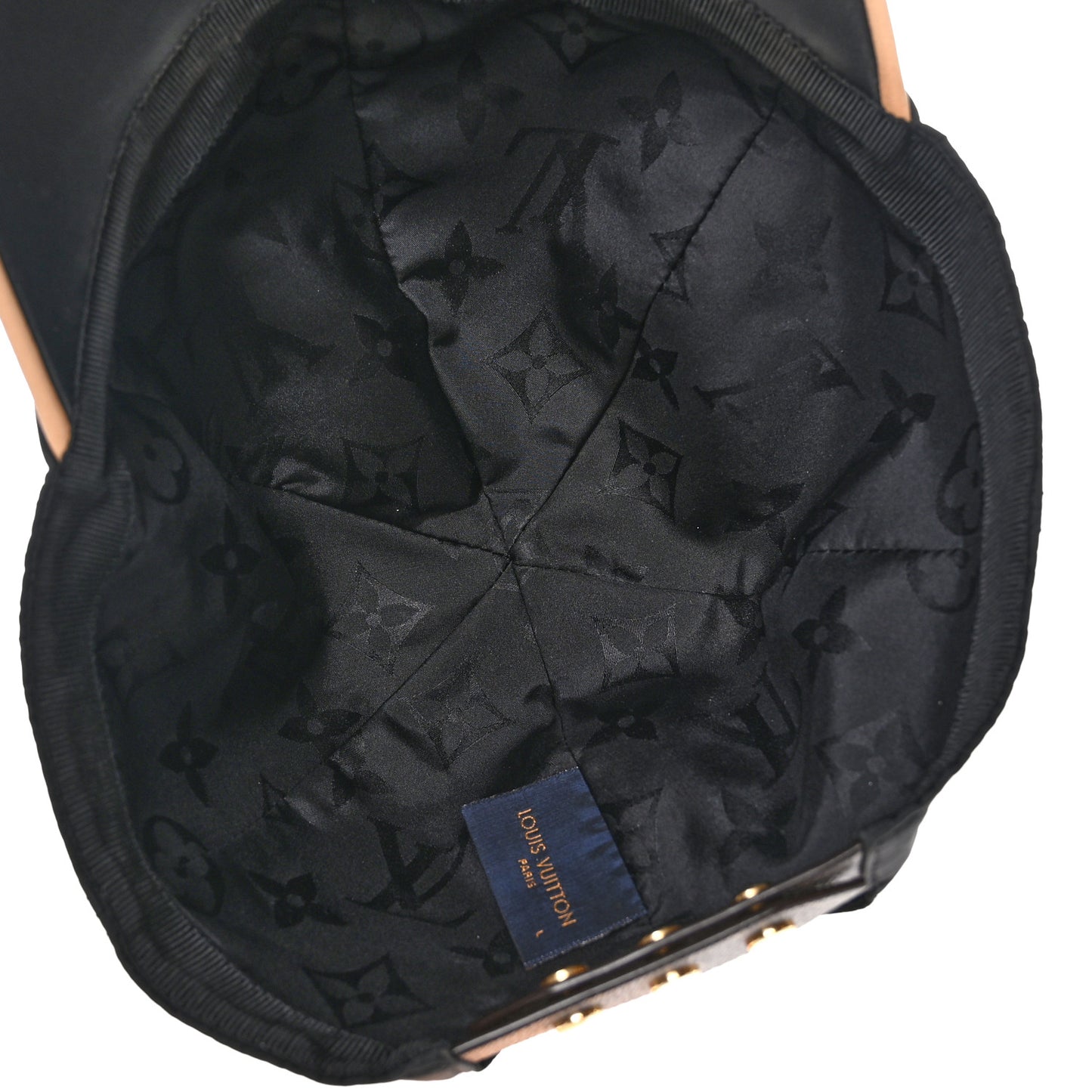 Polyester Silk Monogram LV Get Ready Cap L Black