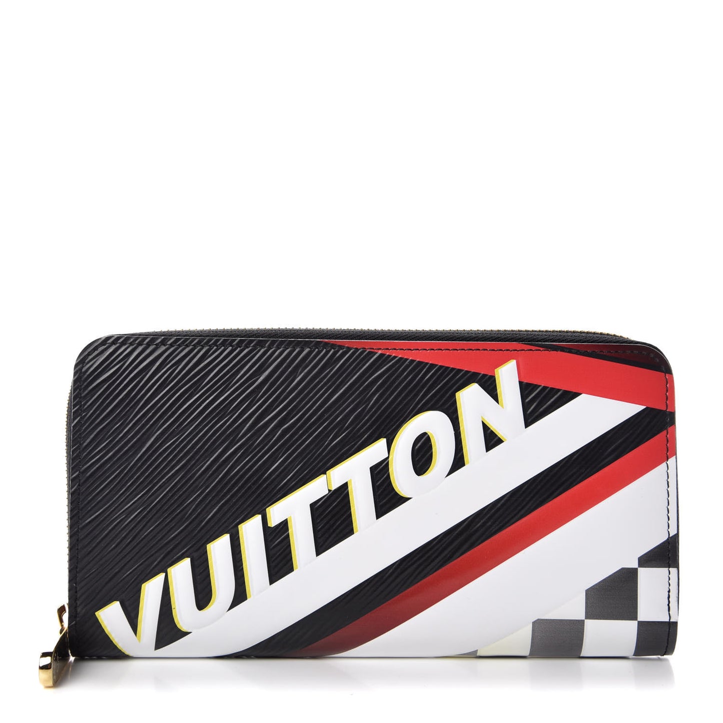 Epi Damier Race Zippy Wallet Black Yellow