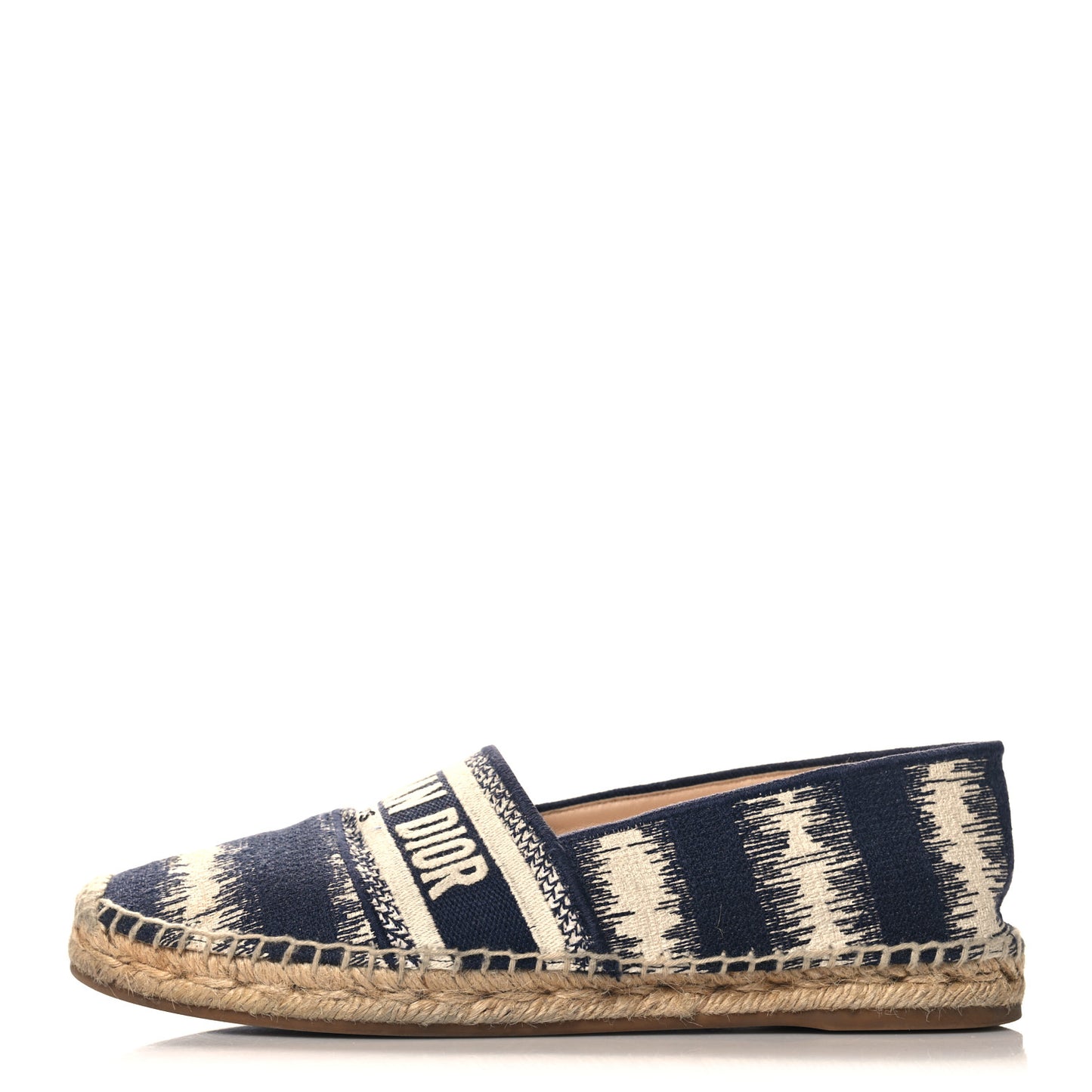 Cotton D-Stripes Embroidered Granville 15mm Espadrilles 39 Deep Blue
