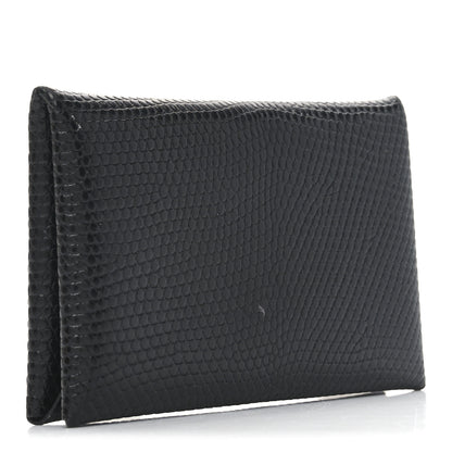Hermes Lizard Calvi Card Case Black 3 of 8
