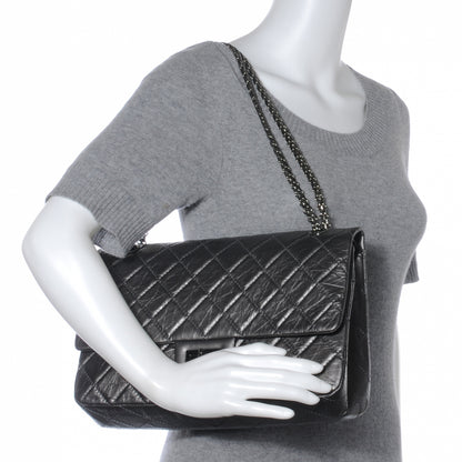 Chanel Aged Calfskin 2.55 Reissue 227 Flap Metallic Black 2 of 8