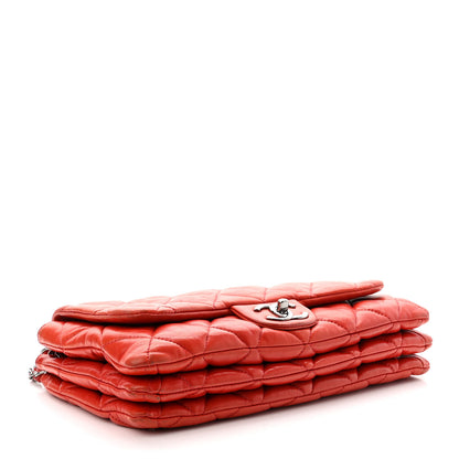 Chanel Lambskin Quilted Chanel 3 Accordion Flap Bag Red 3 of 13