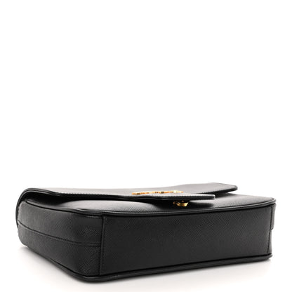 Prada Saffiano Flap Shoulder Bag Black 4 of 9