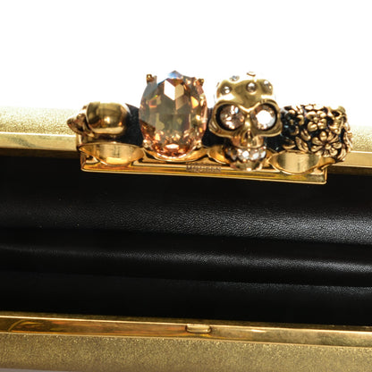 Alexander McQueen Metallic Skull Knuckle Box Long Clutch Gold 5 of 7