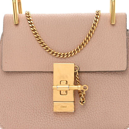 Chloe Grained Lambskin Mini Drew Shoulder Bag Cement Pink 8 of 12