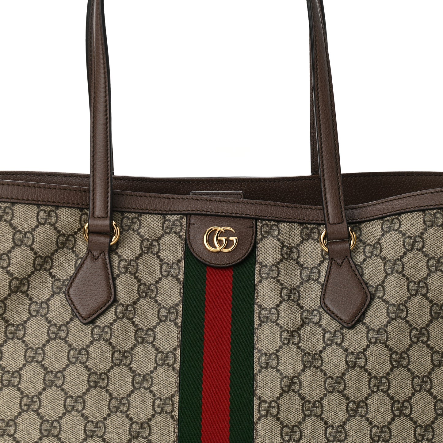 GG Supreme Monogram Medium Ophidia Shopping Tote Brown