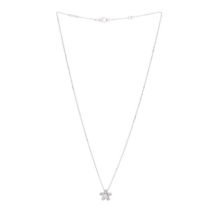 Van Cleef & Arpels 18K White Gold Diamond Socrate One Flower Pendant Necklace 3 of 7