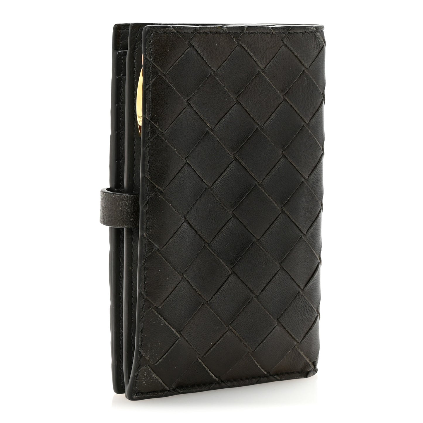 Nappa Intrecciato Bifold Zip Wallet Ebano