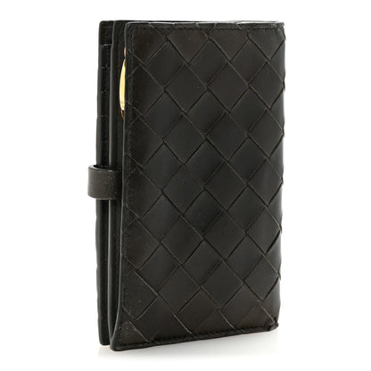 Bottega Veneta Nappa Intrecciato Bifold Zip Wallet Ebano 3 of 8