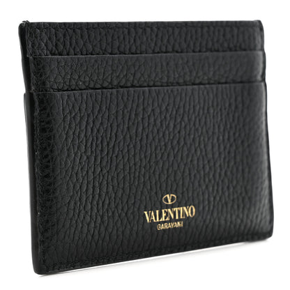 Valentino Garavani Pebbled Calfskin Rockstud Card Holder Black 3 of 7