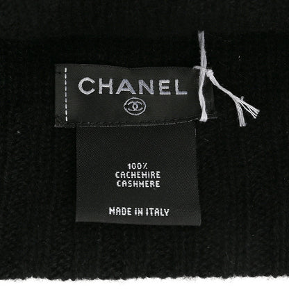 Chanel Cashmere CC Beanie Hat Black 4 of 5