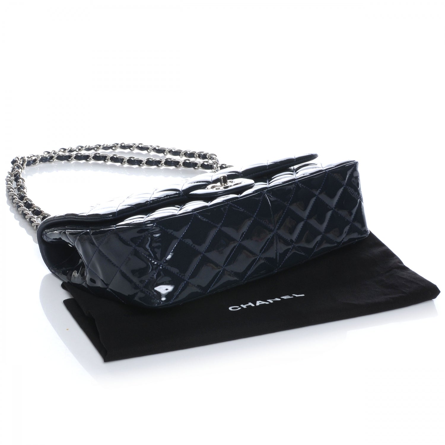 Chanel Patent Jumbo Single Flap Navy 8 of 8