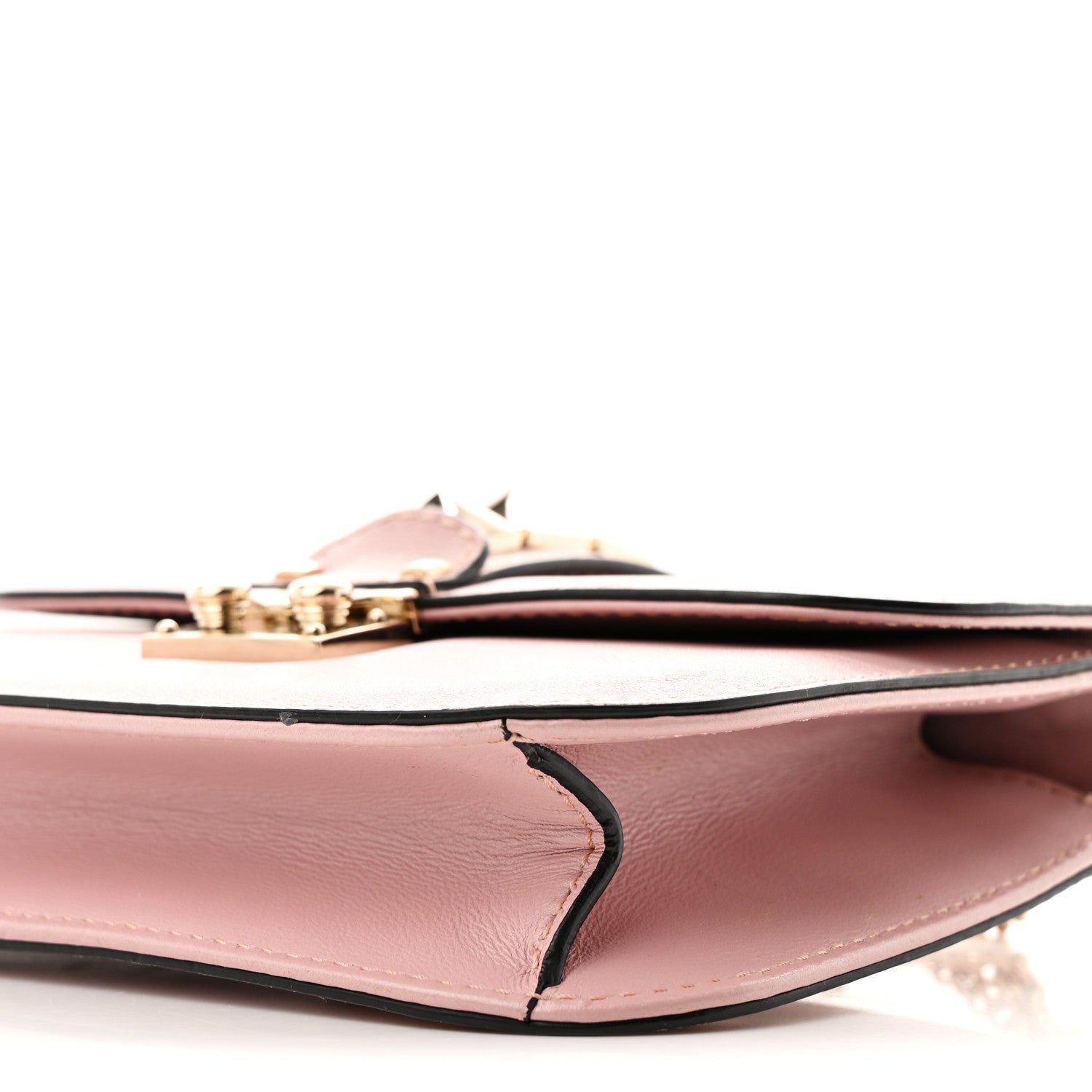 Valentino Garavani Vitello Small Glam Lock Rockstud Flap Poudre 9 of 10