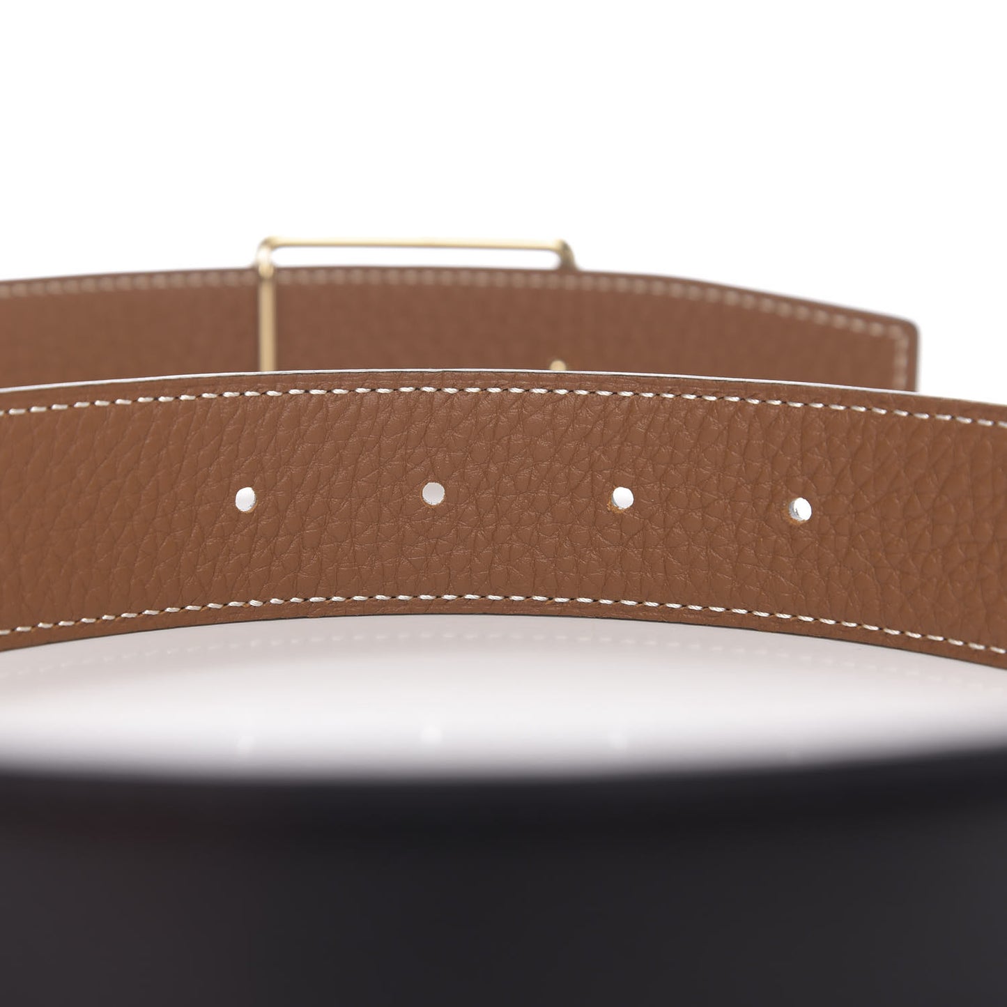 Togo Calfskin 38mm Oscar Belt 75 Gold Black