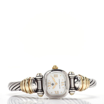 David Yurman Sterling Silver 14K Yellow Gold Mother of Pearl 21mm Classic Cable Quartz Watch 2 of 4