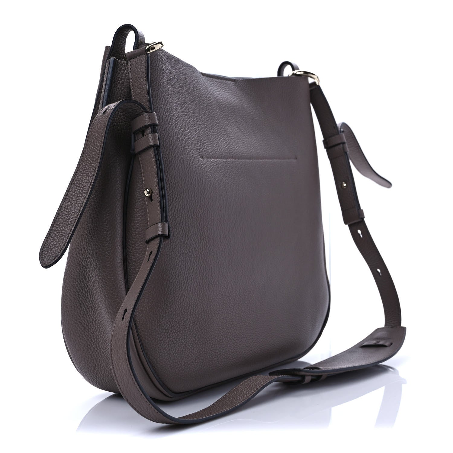 Salvatore Ferragamo Calfskin Reverse Hobo Gray 3 of 8