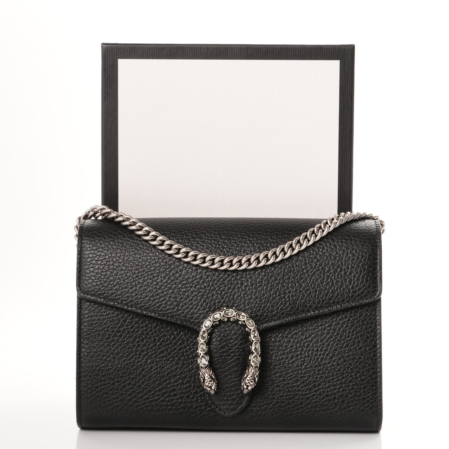 Gucci Calfskin Mini Dionysus Chain Wallet Black 8 of 8