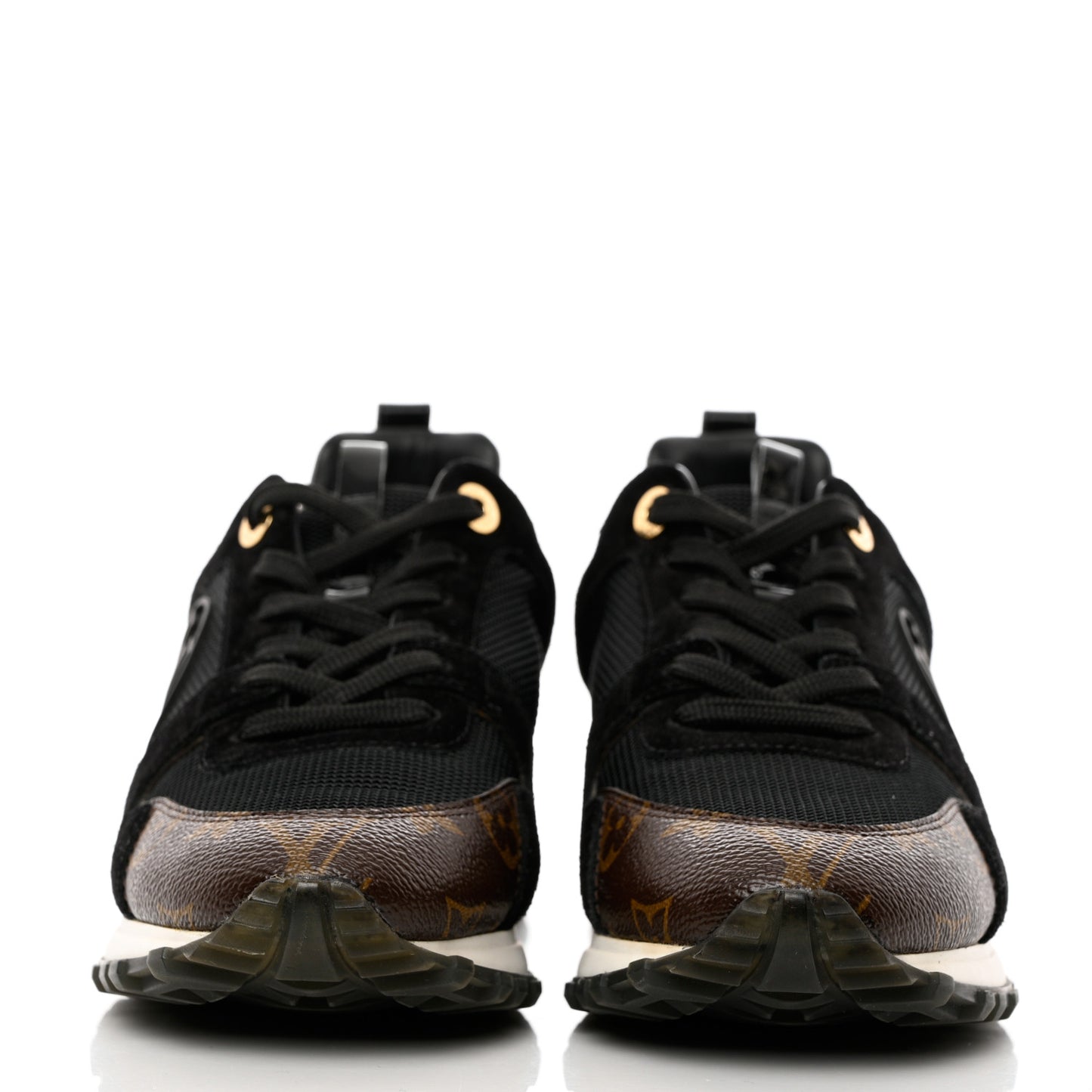 Suede Monogram Run Away Sneakers 38 Black