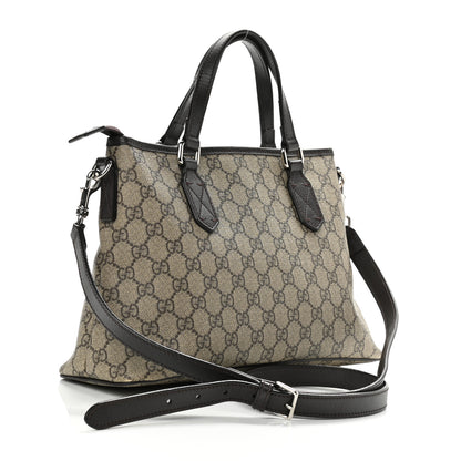 Gucci GG Supreme Monogram Small Zippered Tote Dark Brown 3 of 8