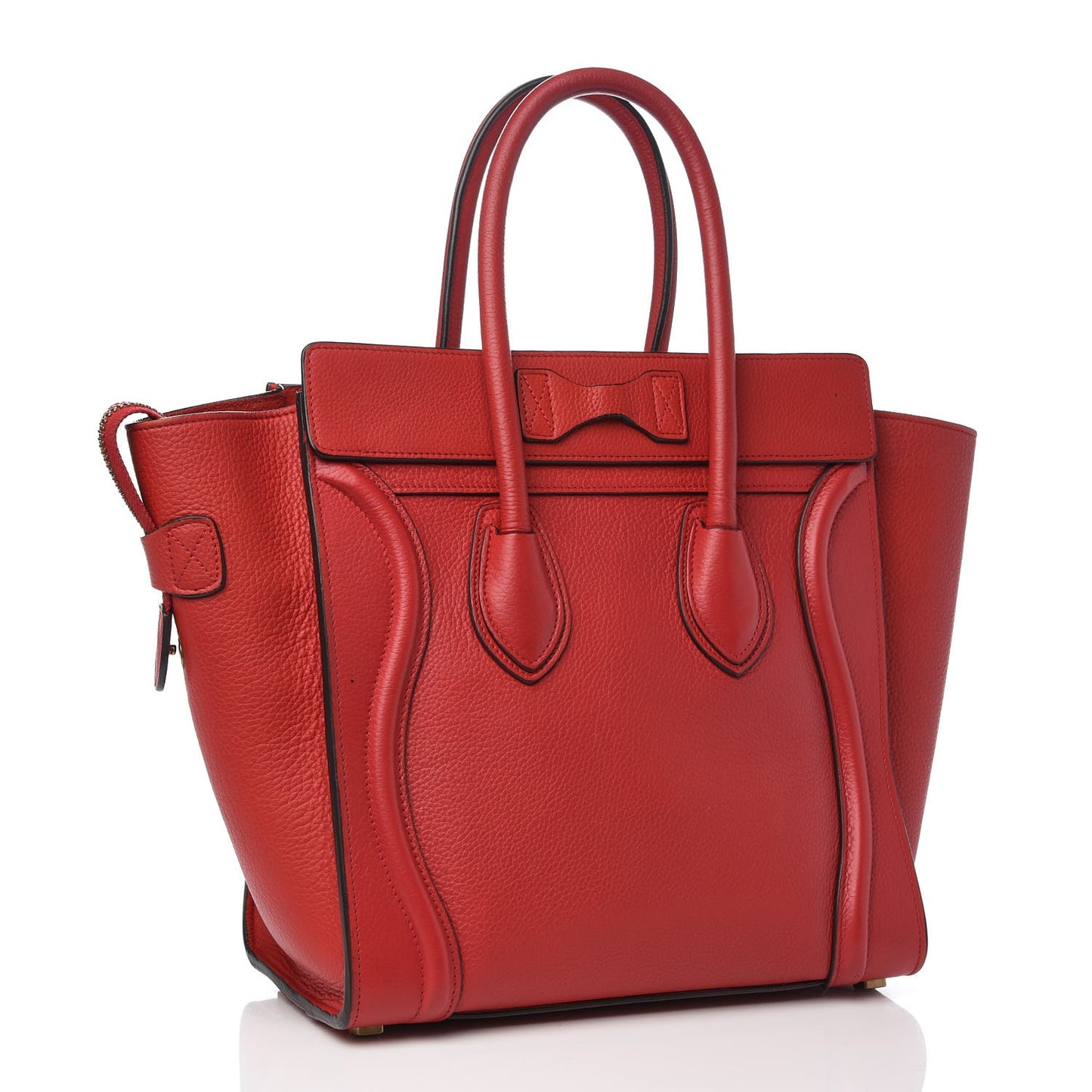 Baby Grained Calfskin Micro Luggage Red