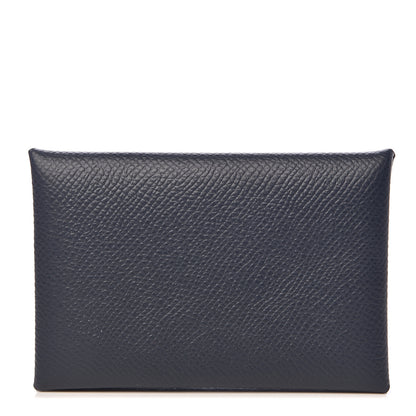 Hermes Epsom Calvi Card Case Bleu Nuit 1 of 8