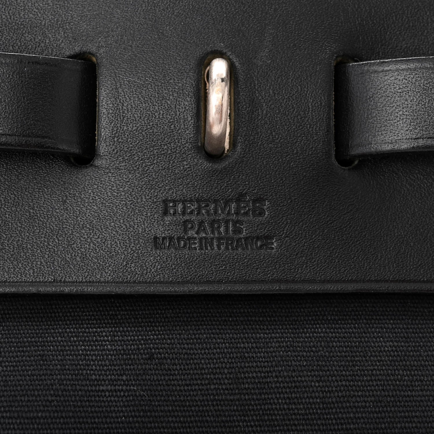 Hermes Toile Vache Calfskin Herbag 30 Black 6 of 13