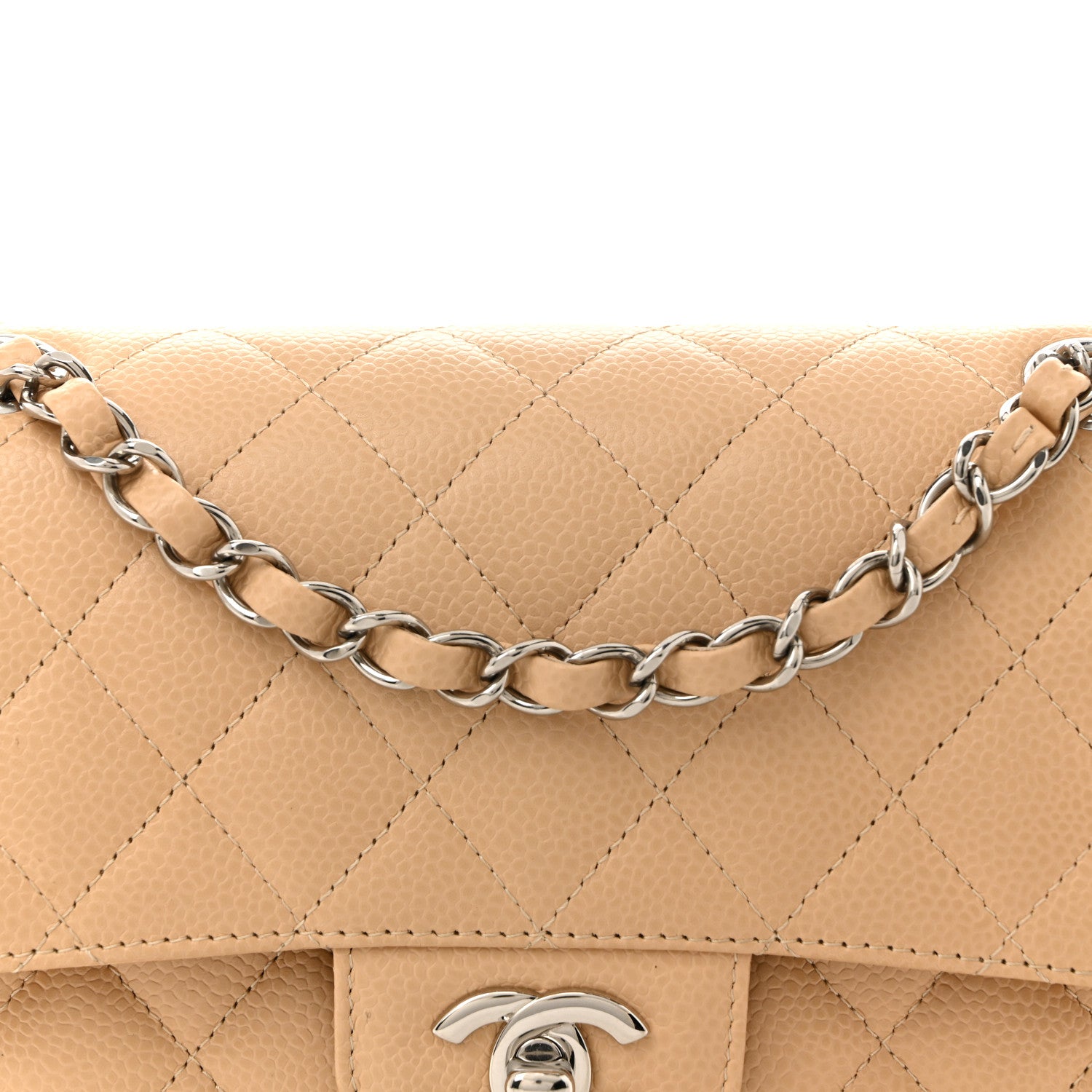 Chanel Caviar Quilted Small Double Flap Beige 8 of 11