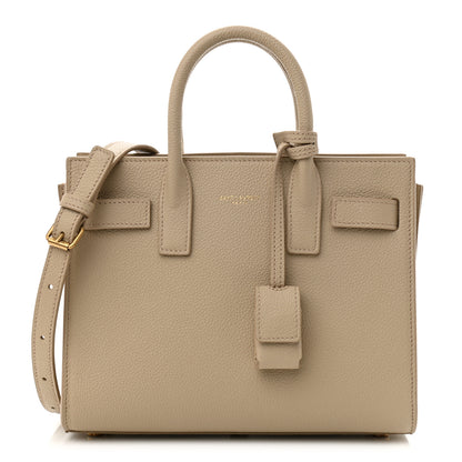 Saint Laurent Grained Calfskin Nano Sac de Jour Dark Beige 1 of 10