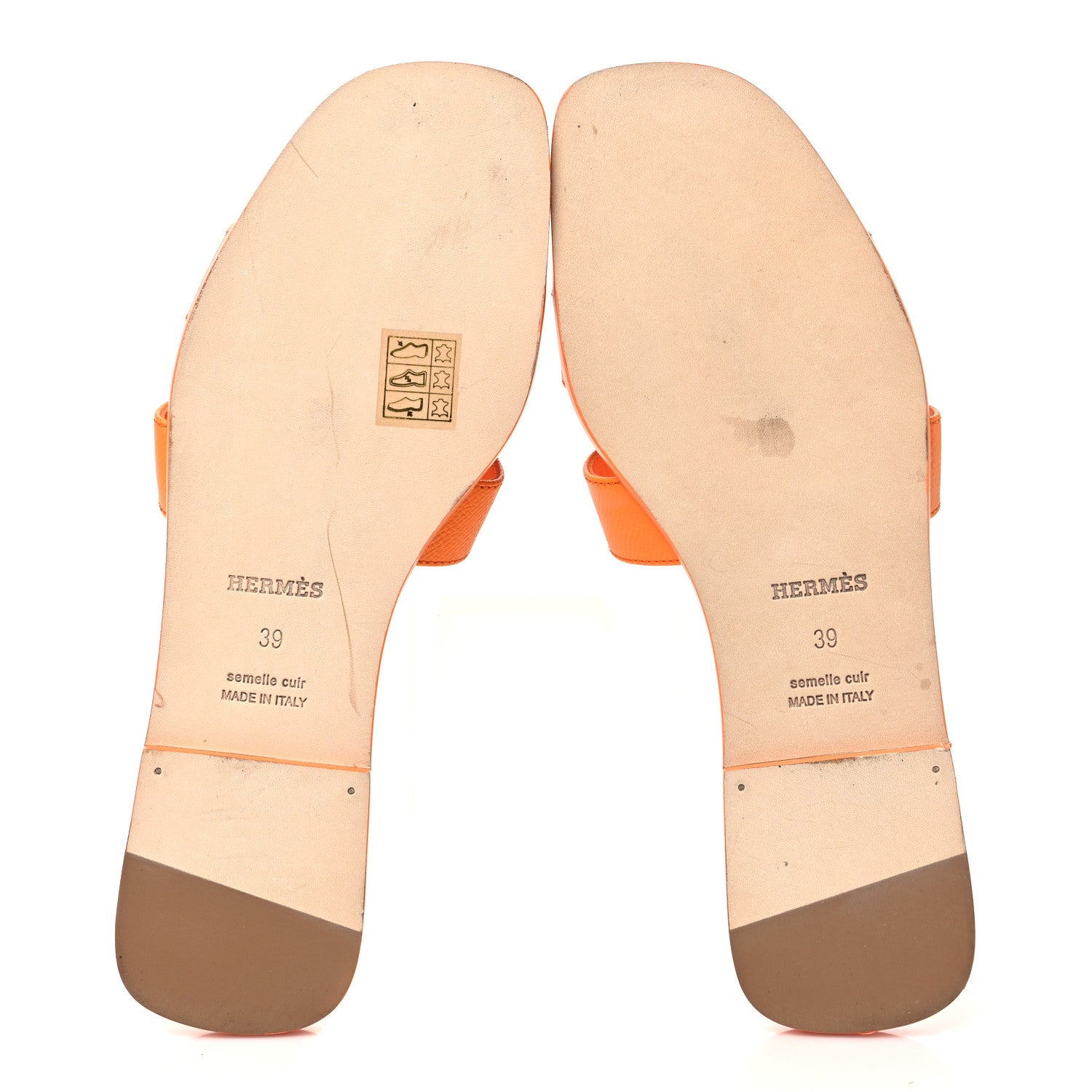 Hermes Epsom Oran Sandals 39 Orange Sunset 5 of 9
