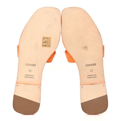 Hermes Epsom Oran Sandals 39 Orange Sunset 5 of 9
