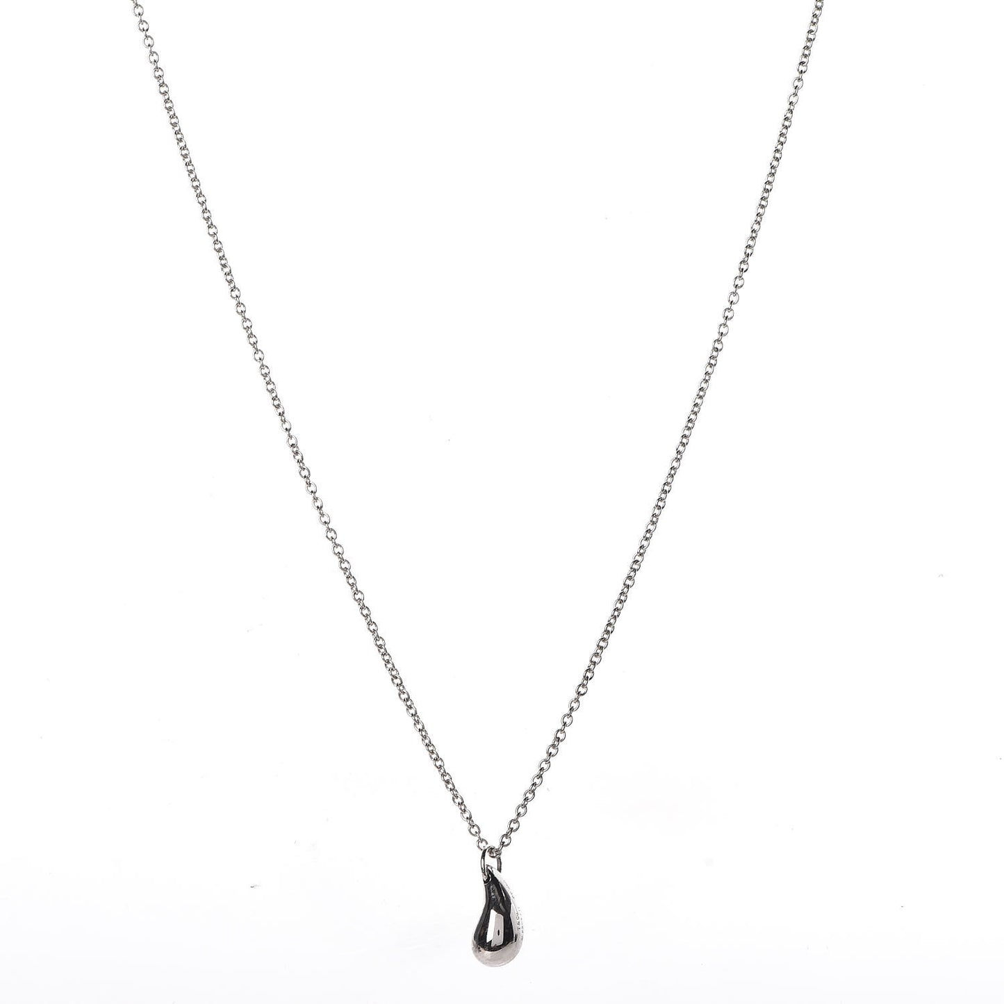 Platinum Elsa Peretti Teardrop Pendant Necklace