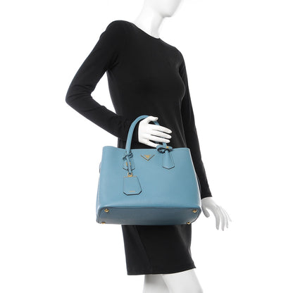 Prada Saffiano Cuir Small Double Bag Aviazione 2 of 14