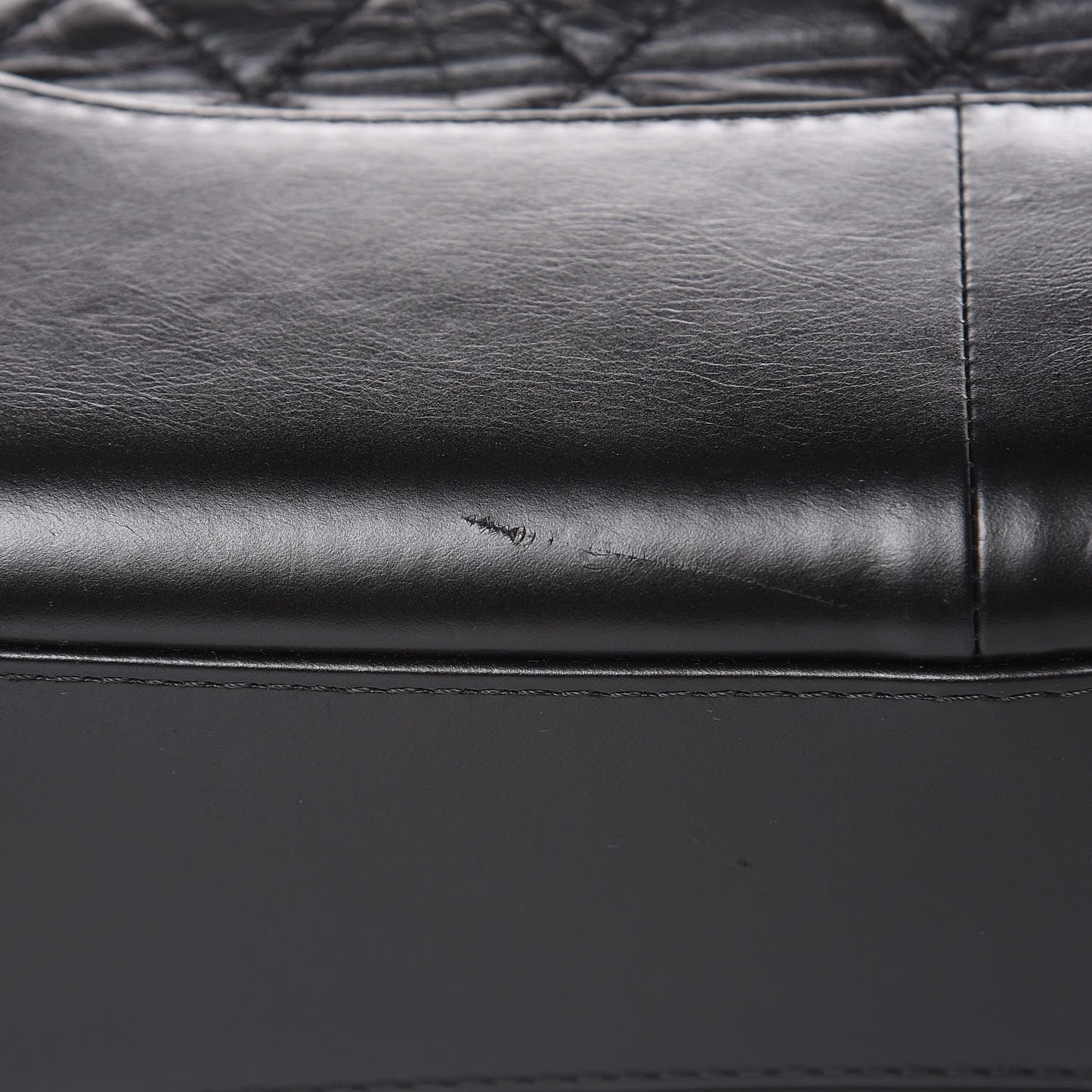 Aged Calfskin Quilted Medium Gabrielle Hobo Black