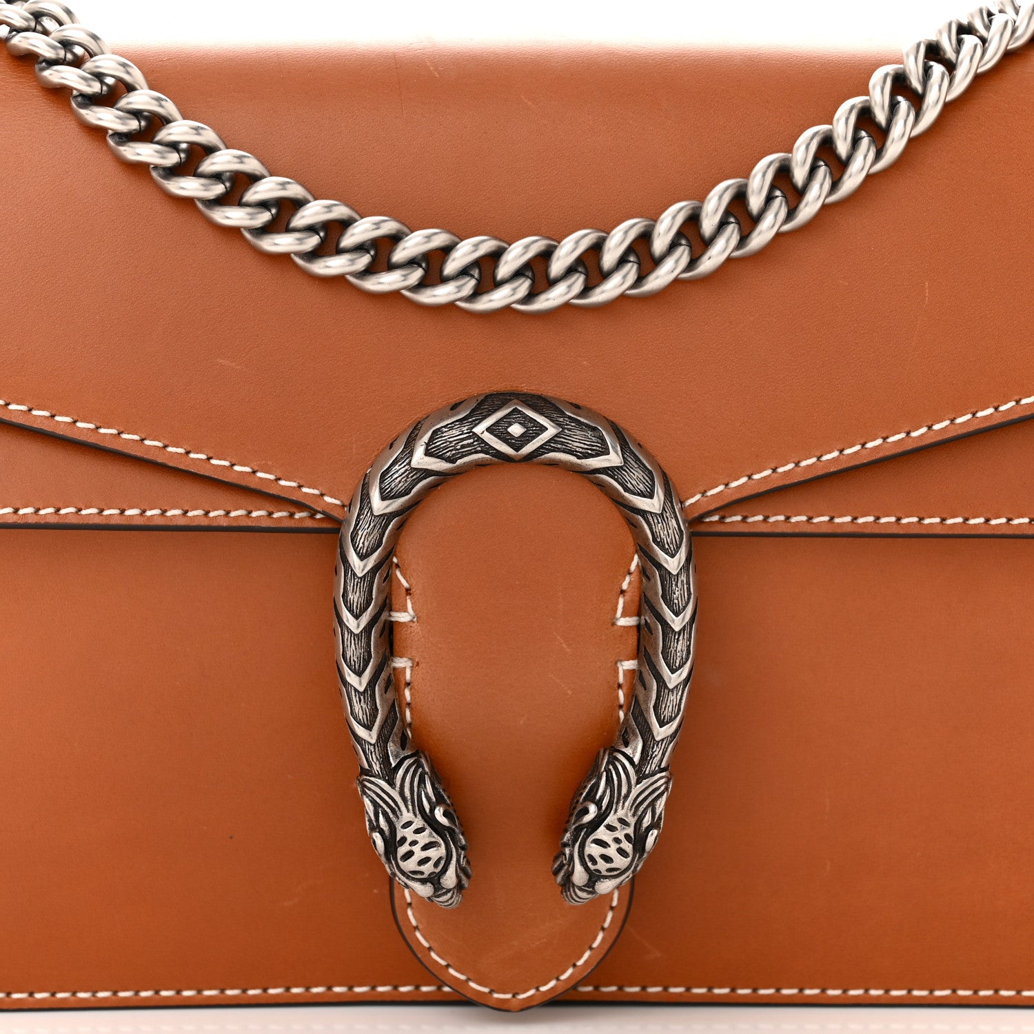 Gucci Calfskin Small Dionysus Shoulder Bag Harness Brown 7 of 12