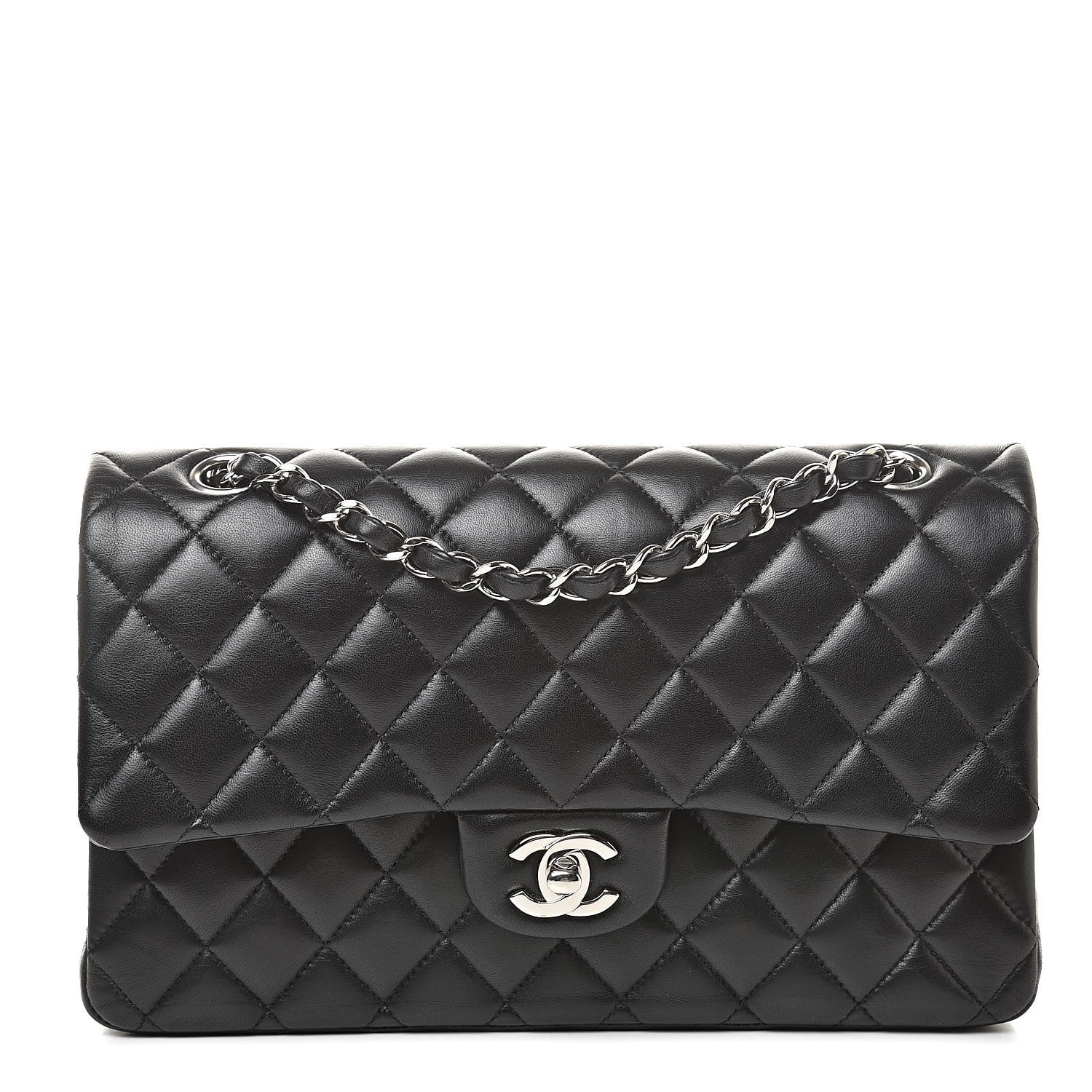 Chanel Lambskin Quilted Medium Double Flap Black 1 of 17