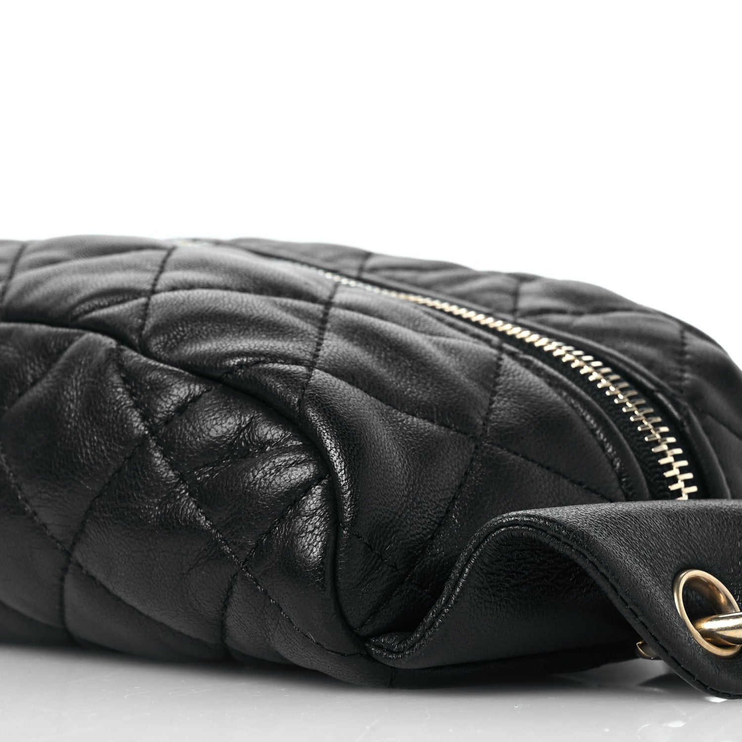 Chanel Lambskin Quilted Linked In Waist Bag Black 10 of 11