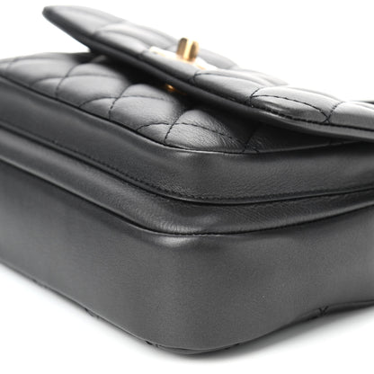 Chanel Calfskin Quilted Top Handle Flap Black 9 of 9