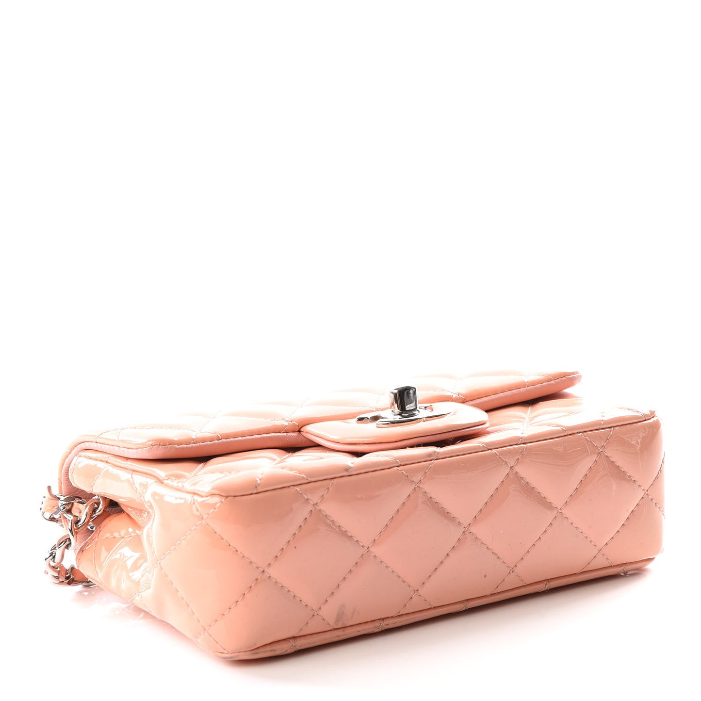 Patent Calfskin Quilted Extra Mini Flap Pink