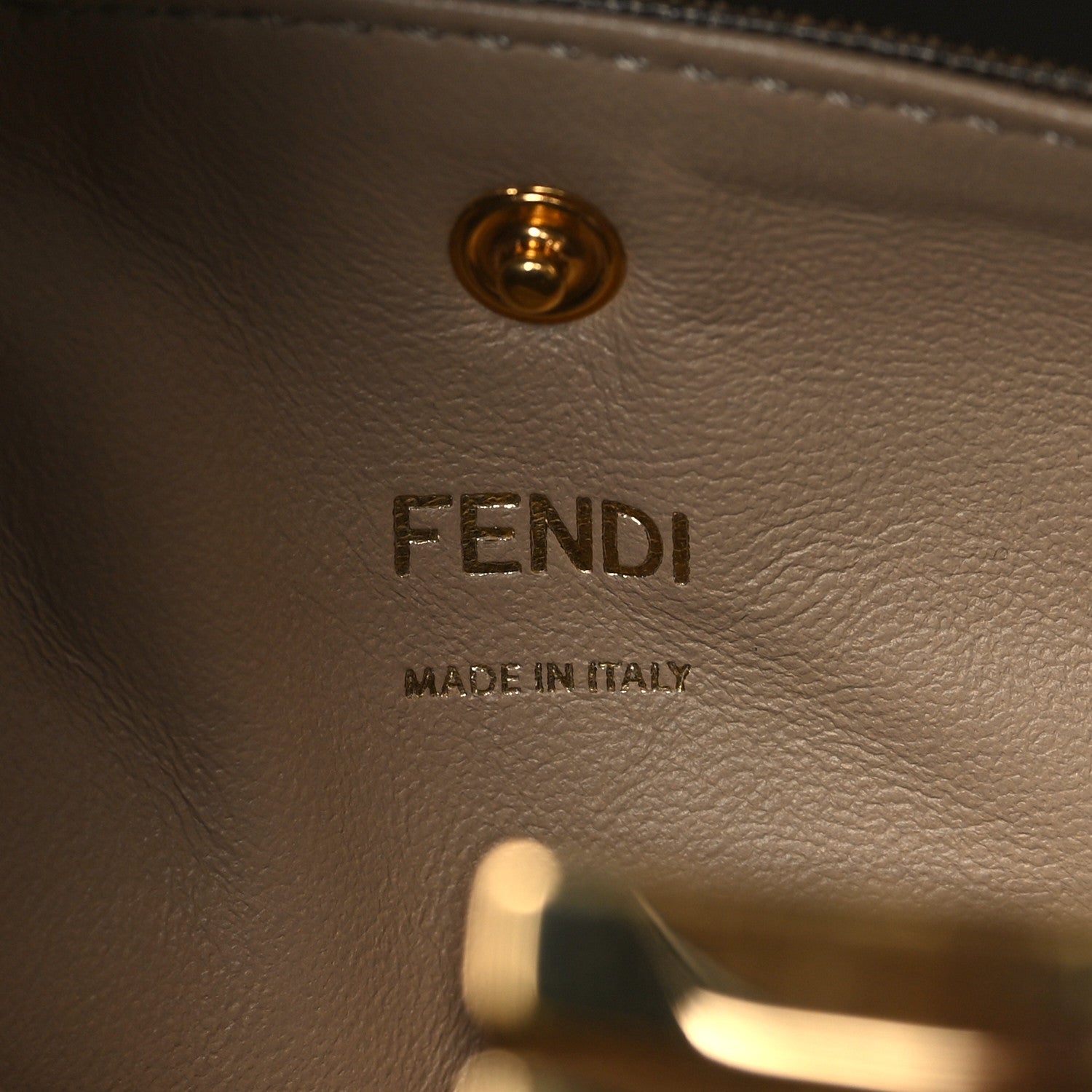 Fendi Vitello Seta Glazed Fabric FF 1974 Medium Peekaboo X-Lite Maya Mogano Panna 6 of 8