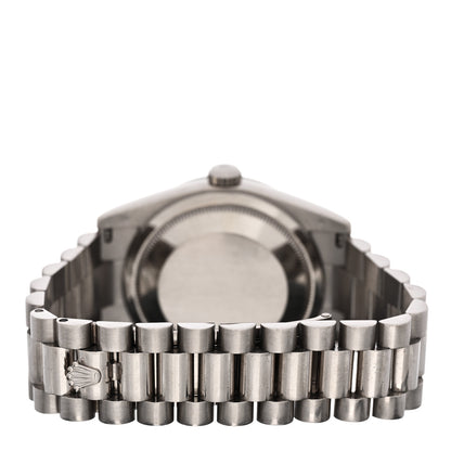 Rolex 18K White Gold Diamond 36mm Oyster Perpetual Day-Date President Watch Silver 118239 3 of 5