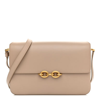 Saint Laurent Smooth Calfskin Le Maillon Satchel Dark Beige 1 of 15