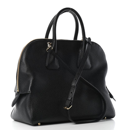 Burberry London Grainy Calfskin Medium Greenwood Bowling Bag Black 3 of 8